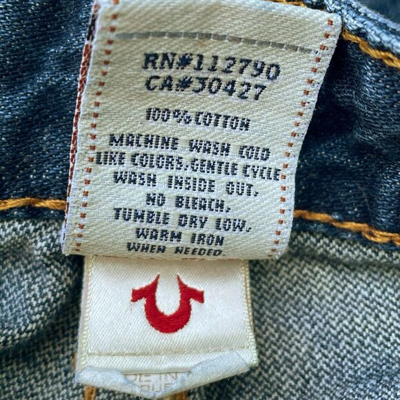 True Religion 80ties Vintage Jeans Sz 26 Women Patch Pockets Leather Tag Bootcu - Picture 15 of 15